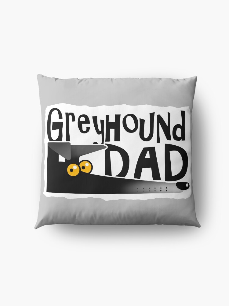 Alternate view of Greyhound Dad (black) Floor Pillow