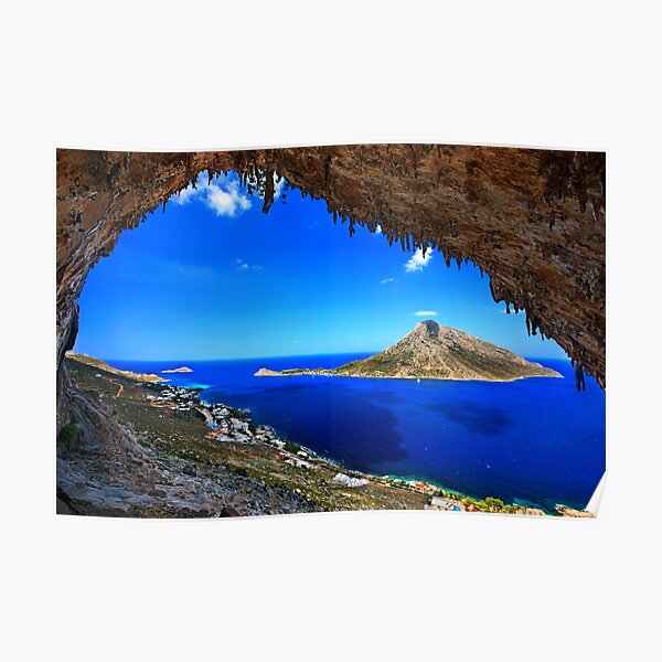 Grande Grotta, climbing paradise - Kalymnos island Poster