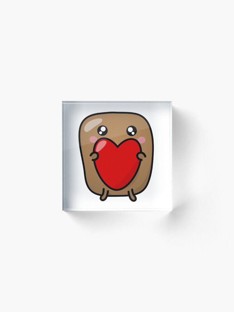 Alternate view of Jagaimo The Potato - The Heart is The Present! Acrylic Block