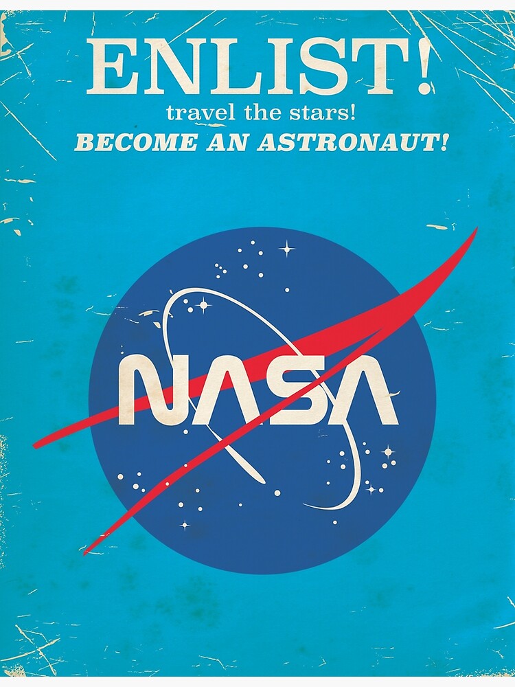 Enlist to become an Astronaut! Vintage nasa poster by vectorwebstore