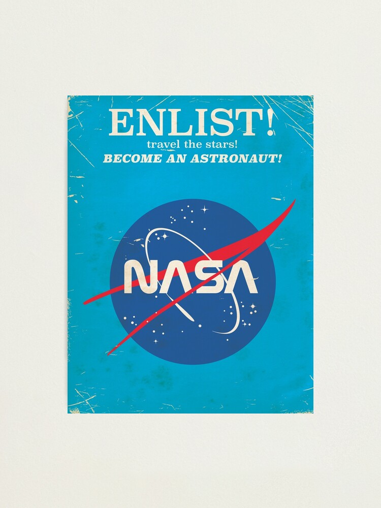 Alternate view of Enlist to become an Astronaut! Vintage nasa poster Photographic Print