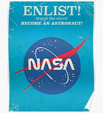 Melden Sie sich an, um Astronaut zu werden! Weinlese-NASA-Plakat Poster
