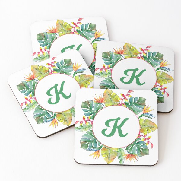Item preview, Tropical Leaves Monogram K designed and sold by MysticMagpie.