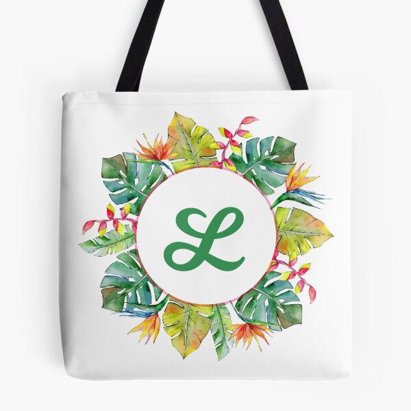 Item preview, Tropical Leaves Monogram L designed and sold by MysticMagpie.