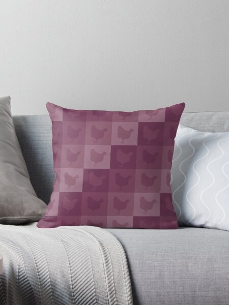 Eastern chicken squares blush pink pattern Throw Pillow