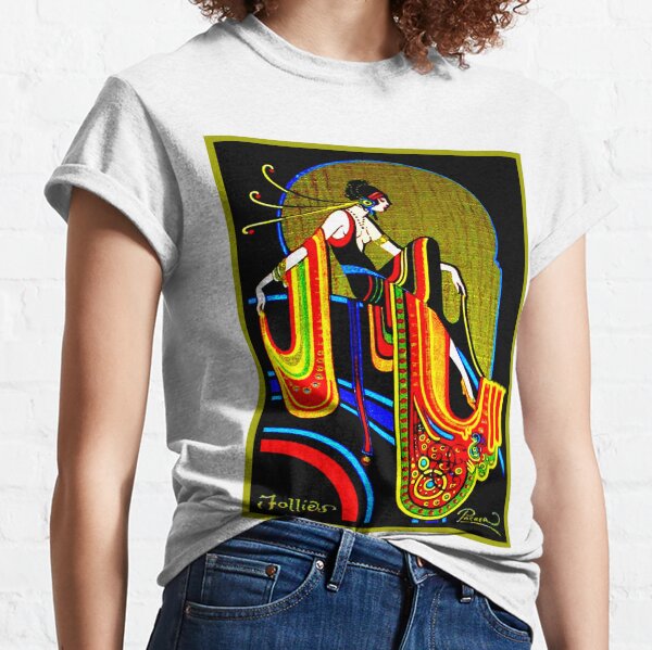 FLAPPER : Vintage 1920 Art Deco Beautiful Print Classic T-Shirt