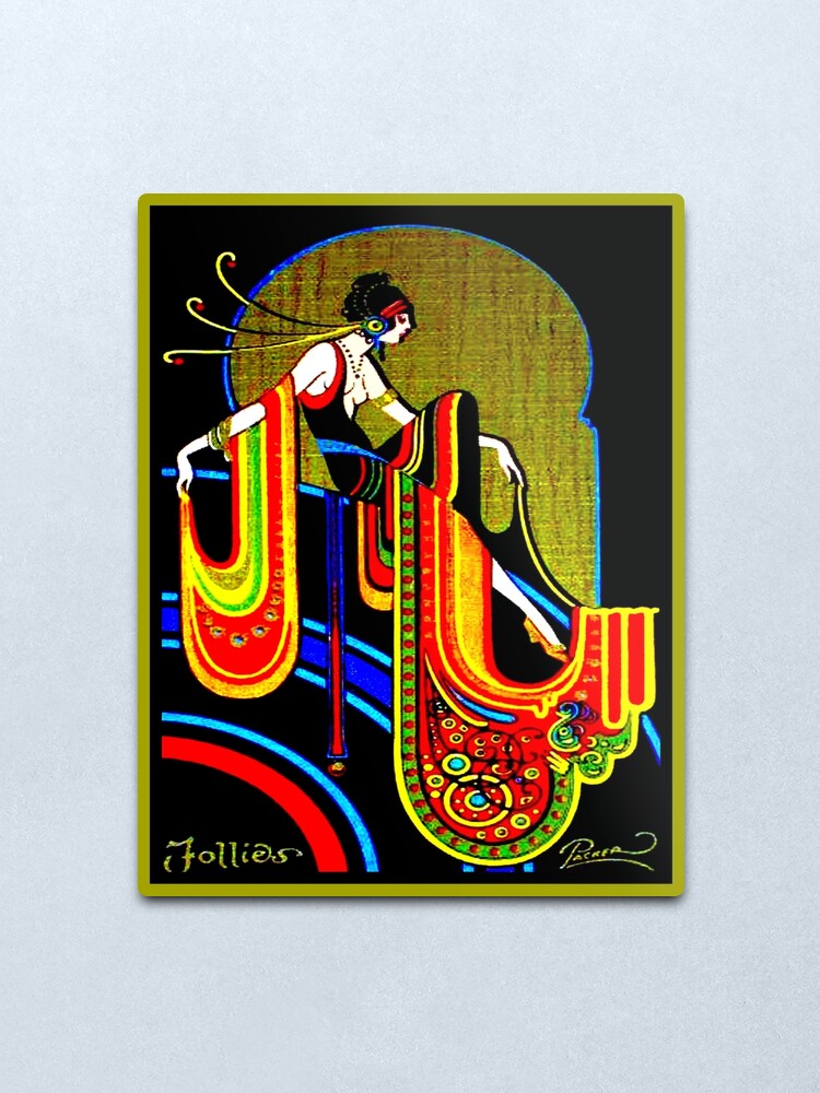 Alternate view of FLAPPER : Vintage 1920 Art Deco Beautiful Print Metal Print