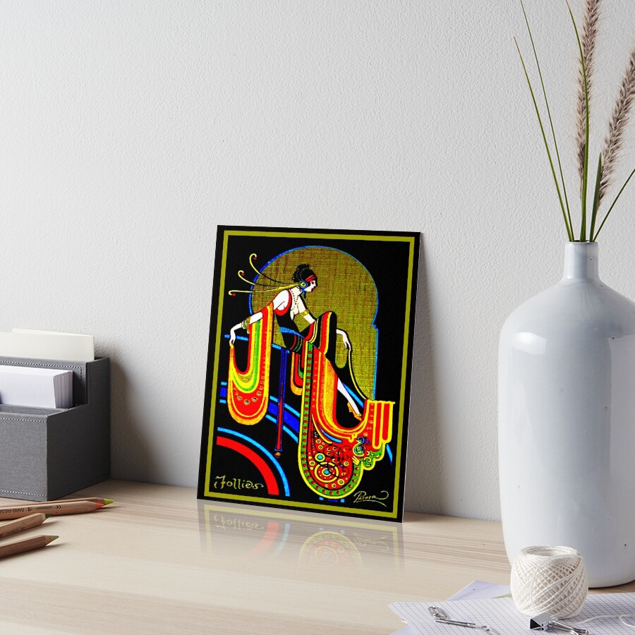 FLAPPER : Vintage 1920 Art Deco Beautiful Print Art Board Print