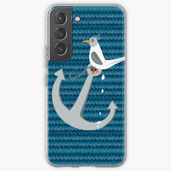 Funny seagull taking a poop on anchor Samsung Galaxy Soft Case