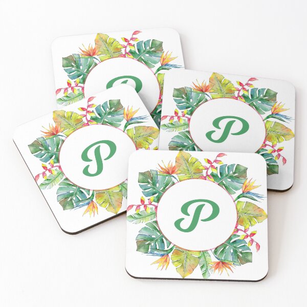 Item preview, Tropical Leaves Monogram P designed and sold by MysticMagpie.