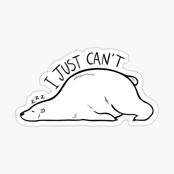 Item preview, Sleepy polar bear "I just can't" designed and sold by Hollow Embers.