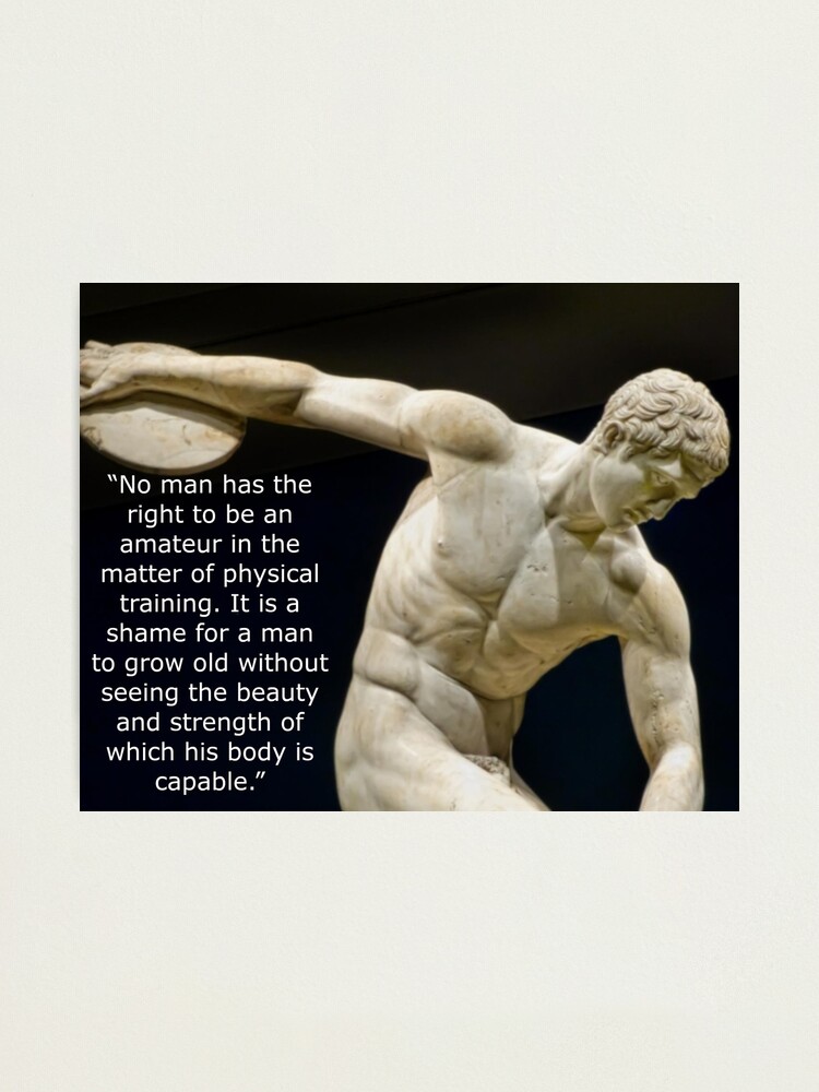 Socrates Quote On Fitness Photographic Print By Oddmandesigns Redbubble