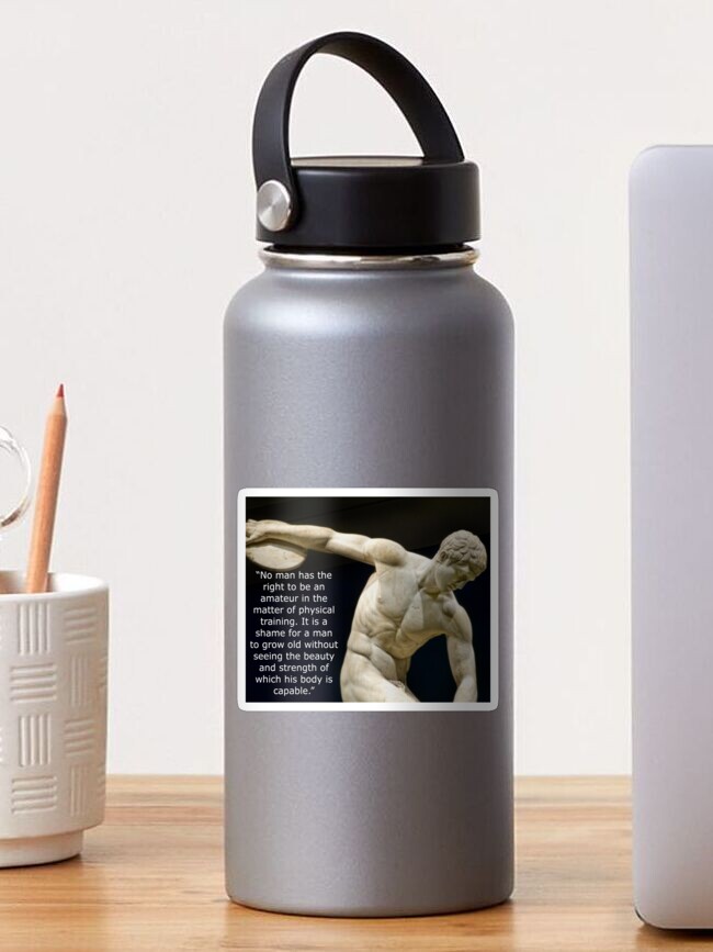 Sticker Citation Socrates Sur La Condition Physique Par Oddmandesigns Redbubble