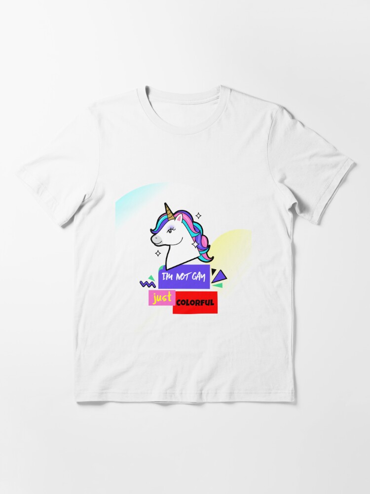 Download Funny Not Gay Just Colorful Unicorn Men Lovers Face Shirt Clipart Svg Quote T Shirt By Tengamerx Redbubble