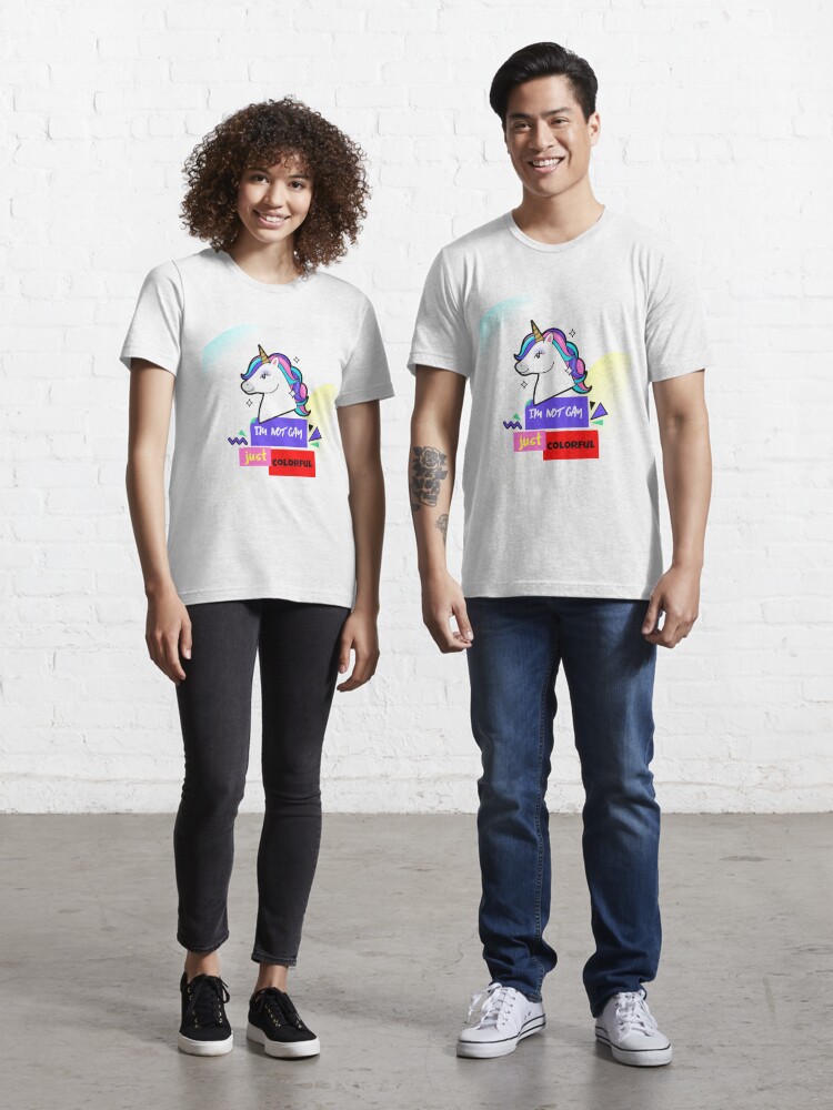 Download Funny Not Gay Just Colorful Unicorn Men Lovers Face Shirt Clipart Svg Quote T Shirt By Tengamerx Redbubble