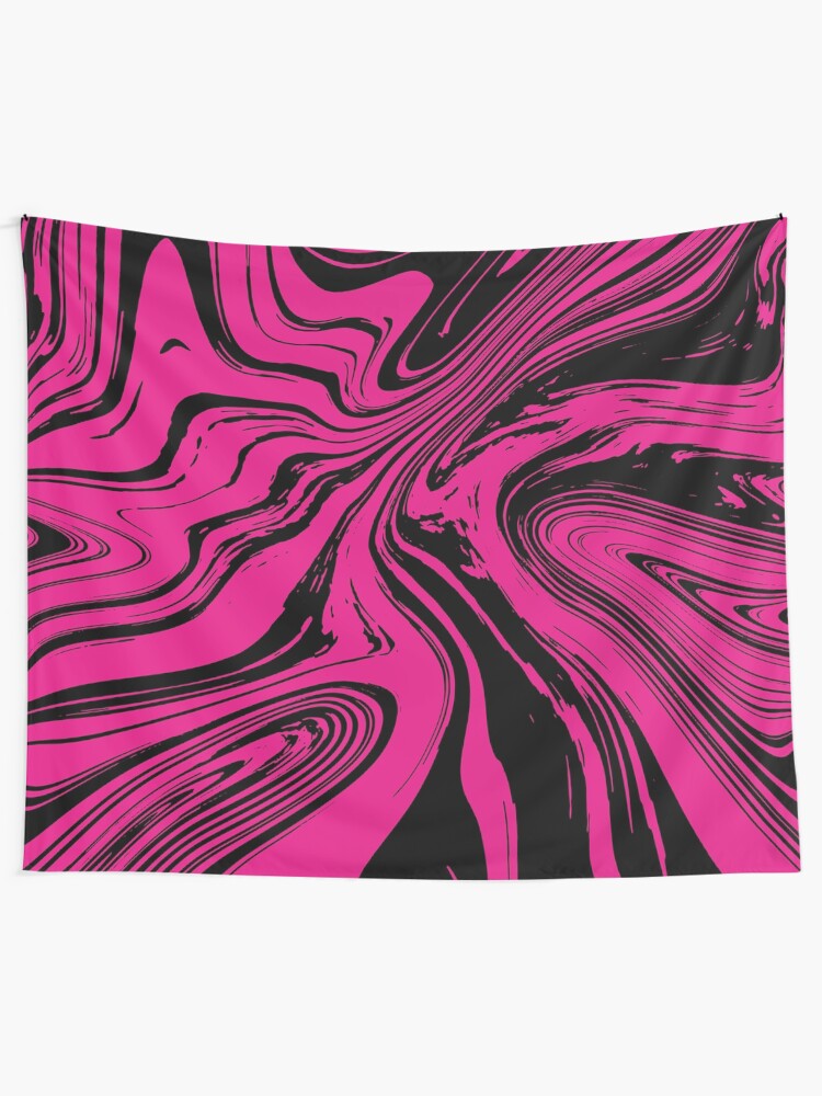 pink and black tapestry