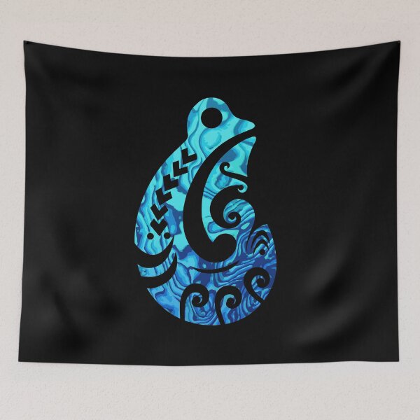 Item preview, Maori Fishhook Hei Matau Tribal Tattoo Paua Shell designed and sold by vicoli-shirts.