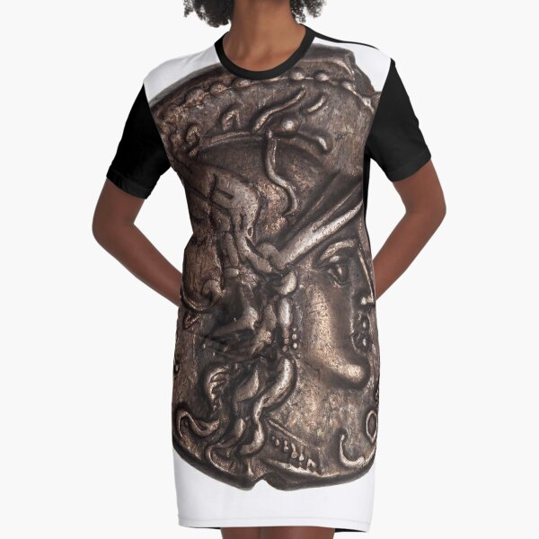 #coin, #metal, #currency, #copper, history, nickel, medal, isolate, one, art, old Graphic T-Shirt Dress