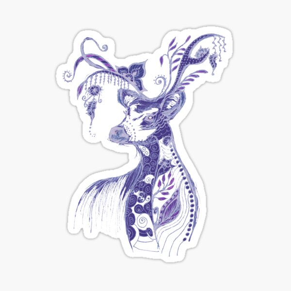 The illustration "Deer in the style of Boho" (variant 1) Sticker