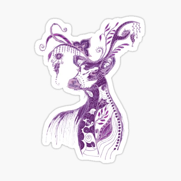 The illustration "Deer in the style of Boho" (variant 3) Sticker