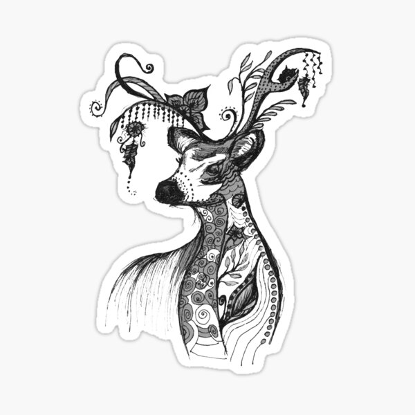 The illustration "Deer in the style of Boho" (variant 7) Sticker