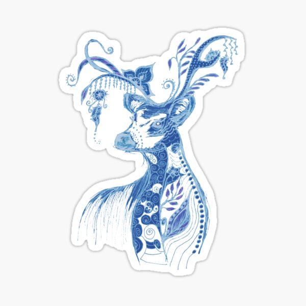 The illustration "Deer in the style of Boho" (variant 8) Sticker