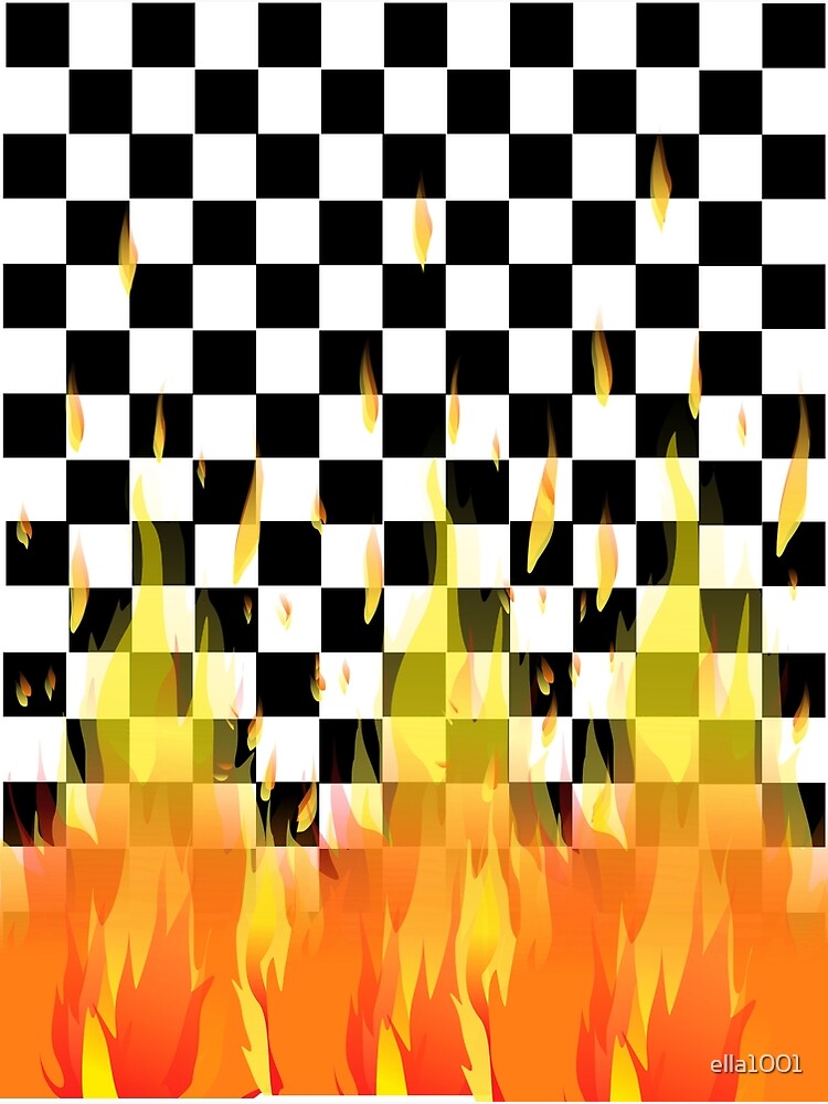 Checkered clearance with flames