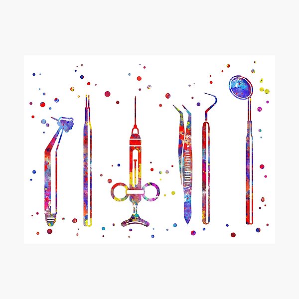 Dentist instruments, dentist tools Photographic Print