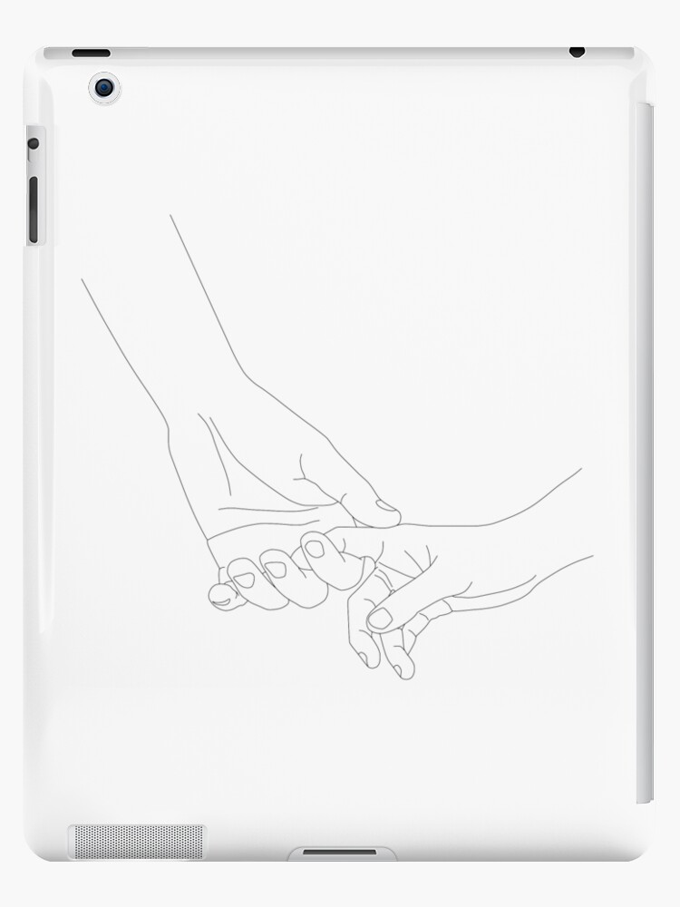 Line Drawing Two Hands Holding Each Other Ipad Case Skin By