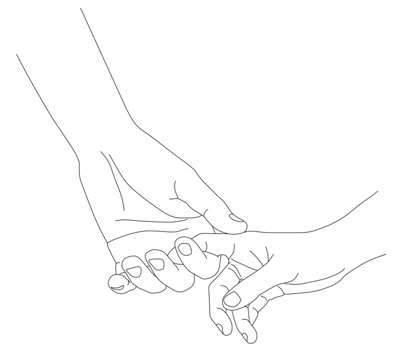 Dessin Main Qui Se Tiennent "Line drawing two hands holding each other" by crook-factory | Redbubble