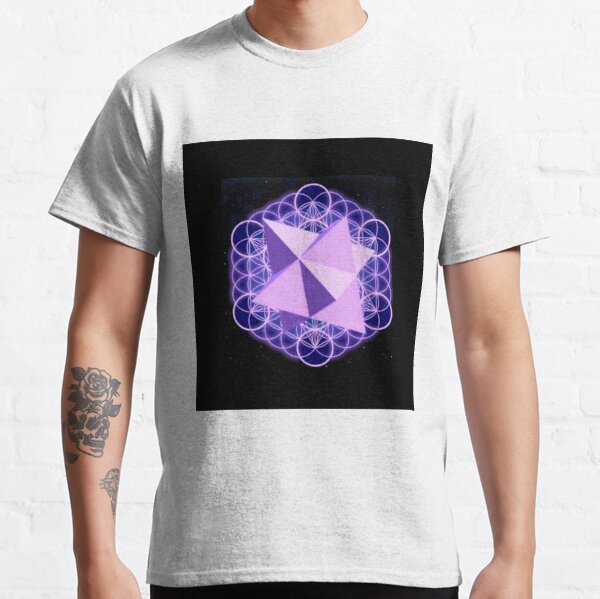 Flower of Life Human - symbol, illustration, design, crystal, jewelry, internet, shape, vector, sign, flag, vertical, sphere, 360-degree view, wide, gemstone, circle, shiny, precious gem, the media Classic T-Shirt