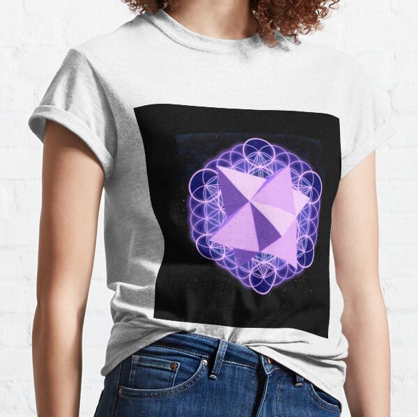 Flower of Life Human - symbol, illustration, design, crystal, jewelry, internet, shape, vector, sign, flag, vertical, sphere, 360-degree view, wide, gemstone, circle, shiny, precious gem, the media Classic T-Shirt