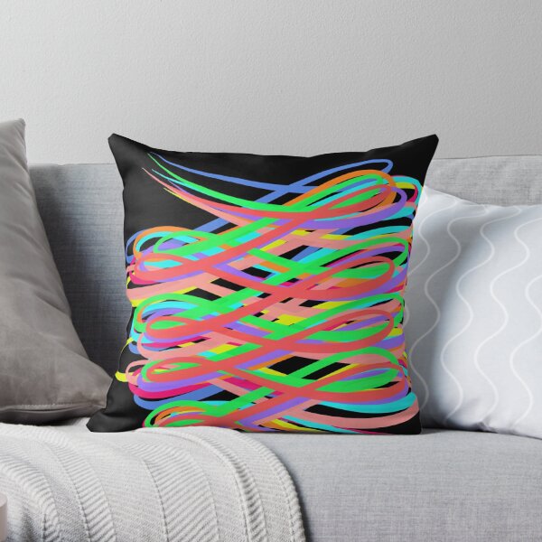 Neon Swirls - 80s Style - Graduation Gift Idea Throw Pillow