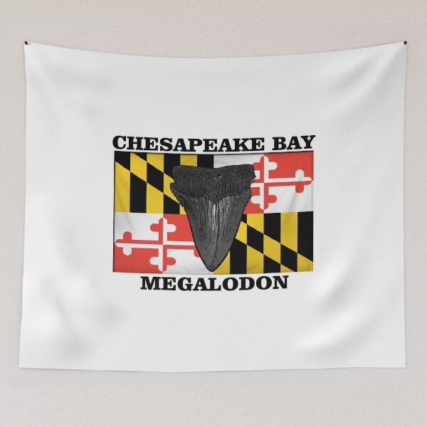 Item preview, Chesapeake Bay Megalodon Sharks Tooth and Maryland Flag designed and sold by baybranded.