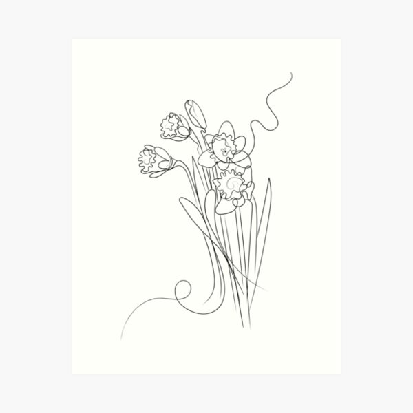 Item preview, Daffodils Line Drawing designed and sold by Adam Regester.