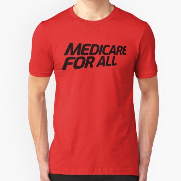 MEDICARE FOR ALL - Perspective (Black Text) Slim Fit T-Shirt