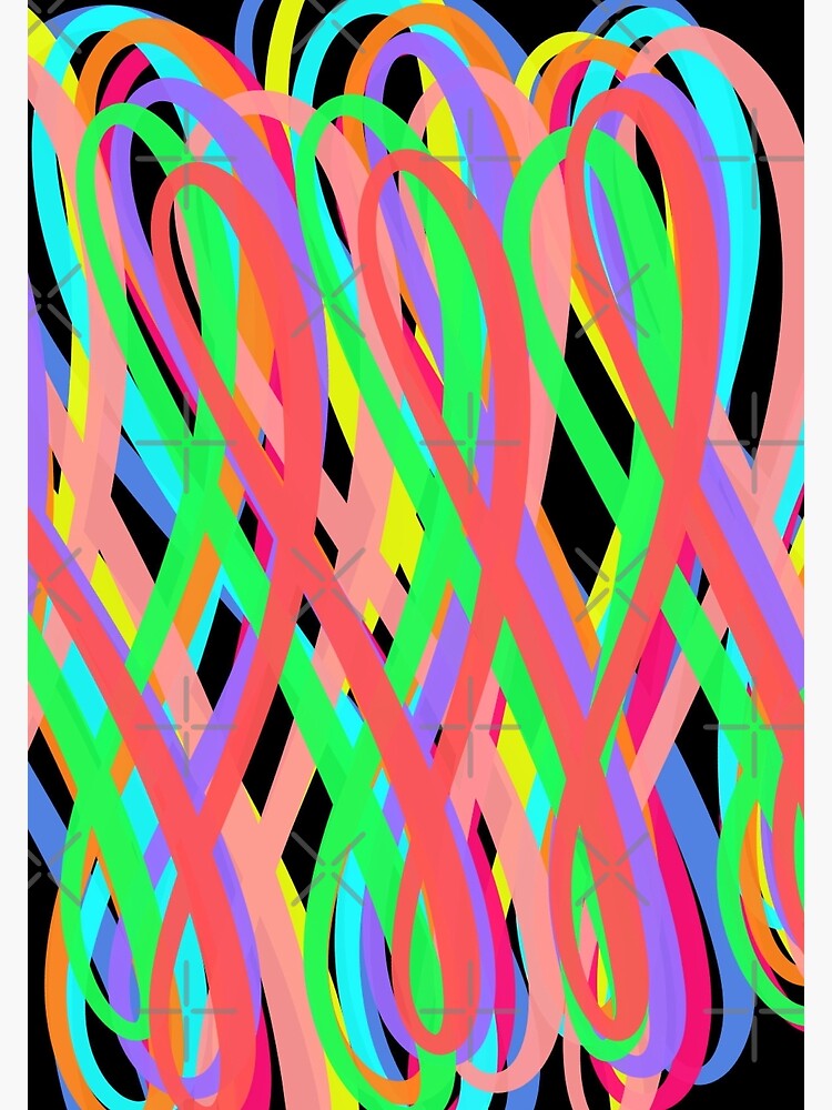 Thumbnail 3 of 3, Poster, Neon Swirls - 80s Style - Graduation Gift Idea designed and sold by OneDayArt.