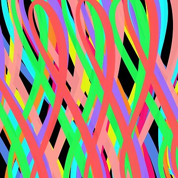 Artwork thumbnail, Neon Swirls - 80s Style - Graduation Gift Idea by OneDayArt