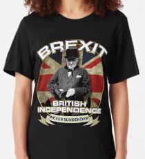 Brexit TShirt British Independence Day TShirt Winston Churchill Slim Fit T-Shirt