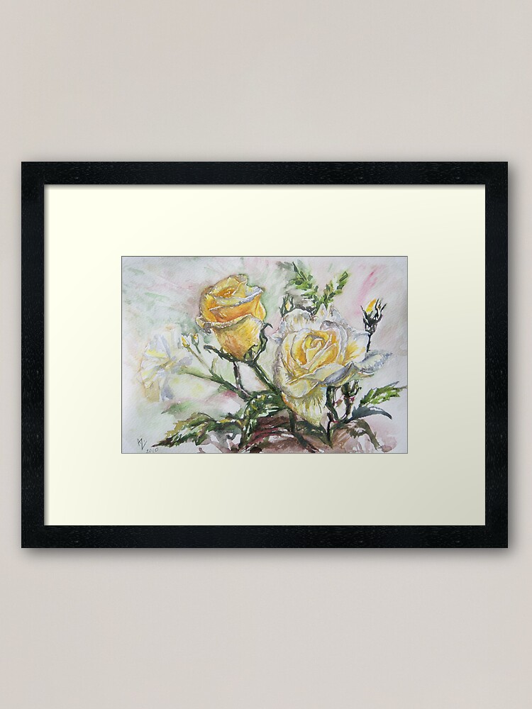 Thumbnail 1 of 7, Framed Art Print, Yellow Roses designed and sold by Anthropolog.