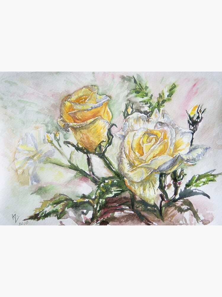 Thumbnail 3 of 3, Canvas Print, Yellow Roses designed and sold by Anthropolog.