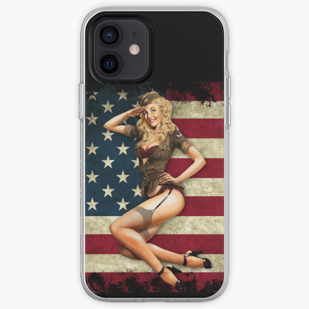 American Pin Up Girl Iphone Case By Fantasyskyart Redbubble
