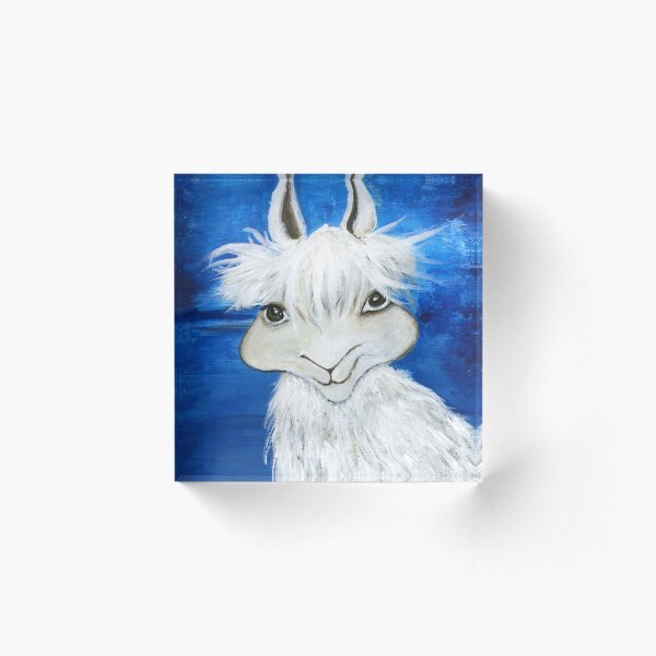 White Llama Acrylic Block