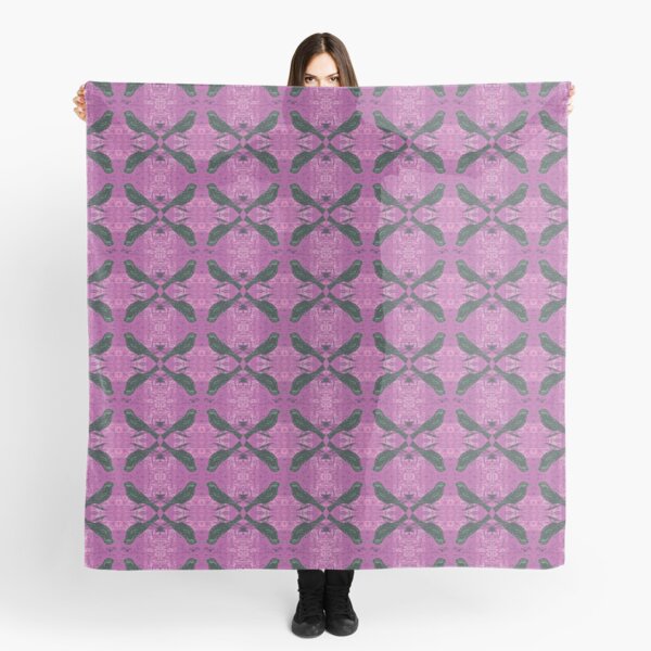 Hippie Blackbirds on Purple Scarf
