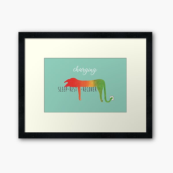 Charging - Sleep - rest - recover Framed Art Print
