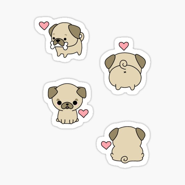 Item preview, Pug Sticker Pack designed and sold by tristahx.