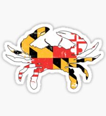 Maryland Flag Crab - Distressed Sticker