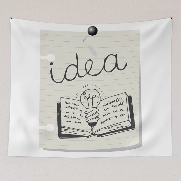 Item preview, Idea on piece of paper illustration tee design designed and sold by Kam-designs.