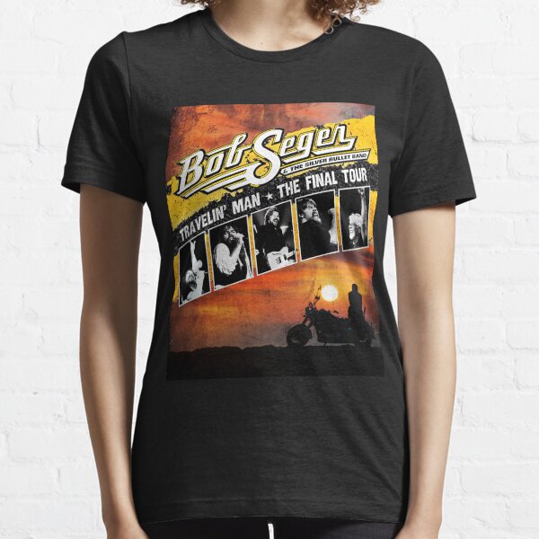 Unisex Tee Top Mens Guitar Rock n Roll Silver Bullet Band BOB SEGER T-SHIRT