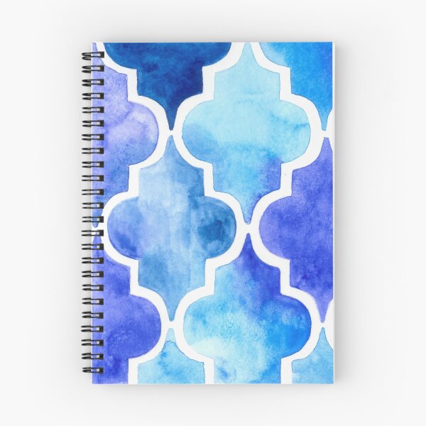 Item preview, Elegant quatrefoil pattern in various shades of blue designed and sold by Bonheurem.